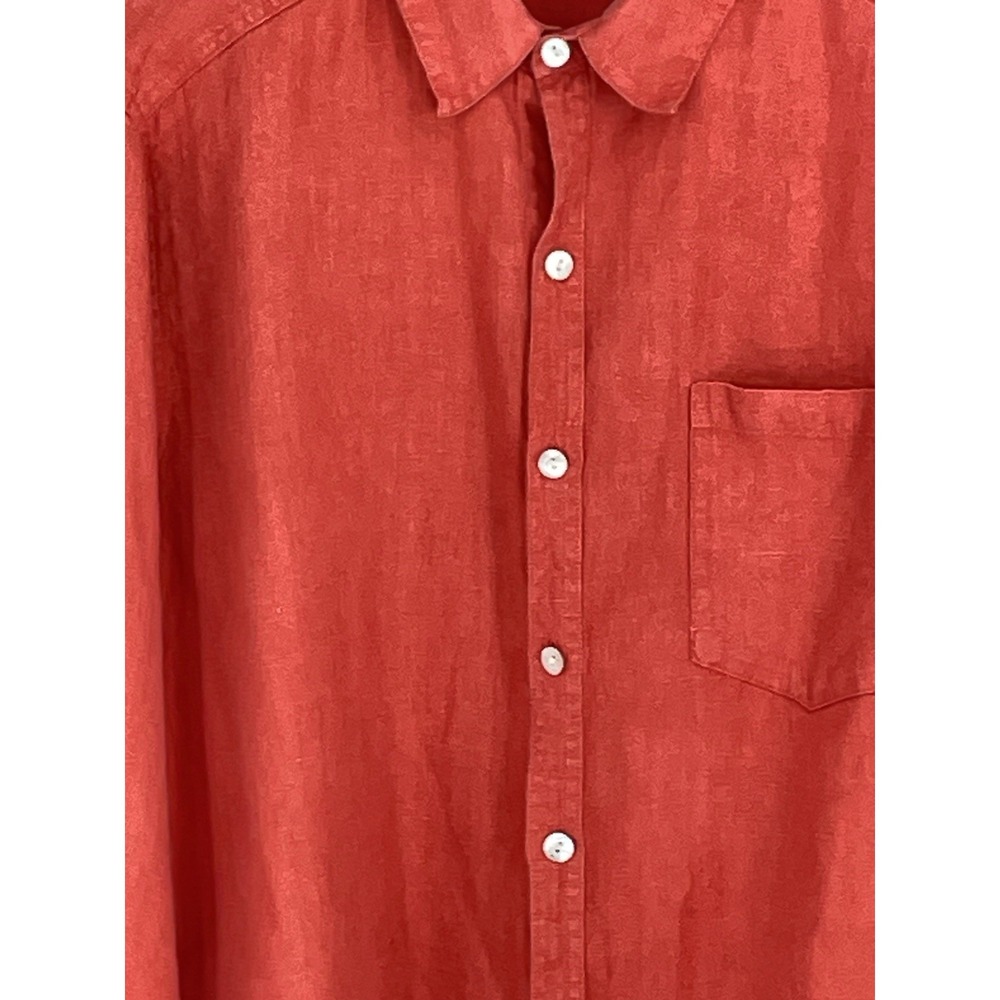 Vintage 90'S CHICO'S DESIGNs Men's long-sleeved linen shirt size L‎ (2) Orange - Picture 2 of 9